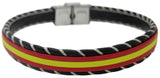 PULSERA PLANA NEGRA CON BANDERA DE ESPAÑA