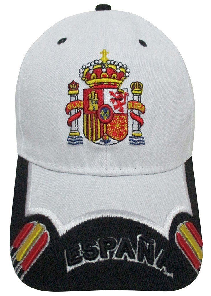 GORRA CON BORDADO ESCUDO DE ESPAÑA BLANCA