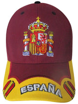 GORRA CON BORDADO ESCUDO DE ESPAÑA GRANATE