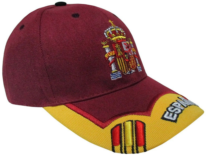 GORRA CON BORDADO ESCUDO DE ESPAÑA GRANATE