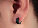 PENDIENTES ARO ACERO NEGRO