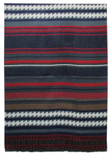 BUFANDA PASHMINA UNISEX RAYAS HORIZONTALES MARINO Y ROJO