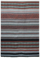 BUFANDA PASHMINA UNISEX RAYAS HORIZONTALES TONOS COBRE Y GRIS