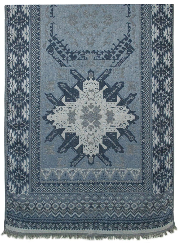 BUFANDA PASHMINA UNISEX MOTIVOS FANTASIA AZUL