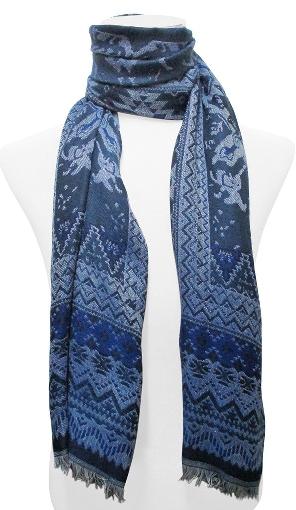 BUFANDA PASHMINA UNISEX MOTIVOS FANTASIA AZULON