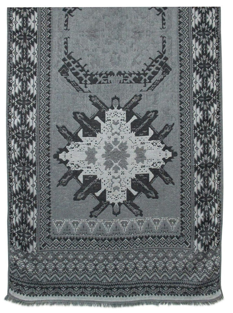 BUFANDA PASHMINA UNISEX MOTIVOS FANTASIA GRIS