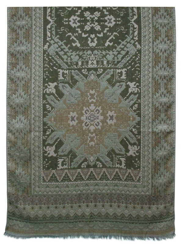 BUFANDA PASHMINA UNISEX MOTIVOS FANTASIA VERDE