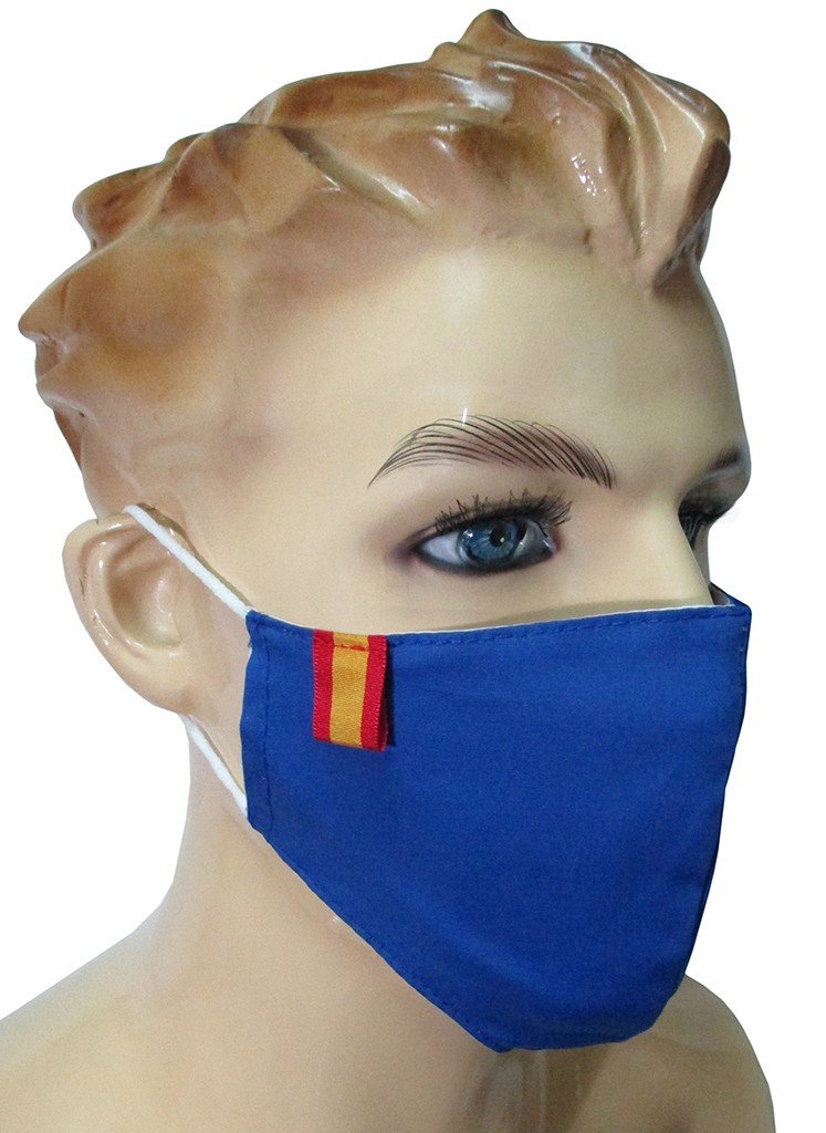 MASCARILLA FUNDA HIGIENICA DE TELA AZUL ROYAL BANDERA ESPAÑA