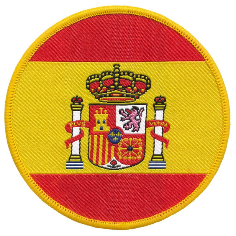 PARCHE CIRCULAR BORDADO BANDERA Y ESCUDO ESPAÑA