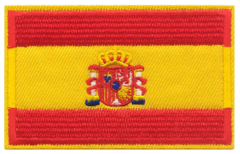 PARCHE RESTANGULAR BORDADO BANDERA Y ESCUDO ESPAÑA