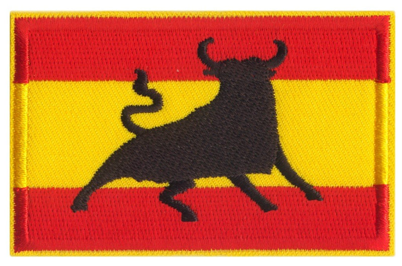 PARCHE RECTANGULAR BORDADO TORO Y BANDERA DE ESPAÑA