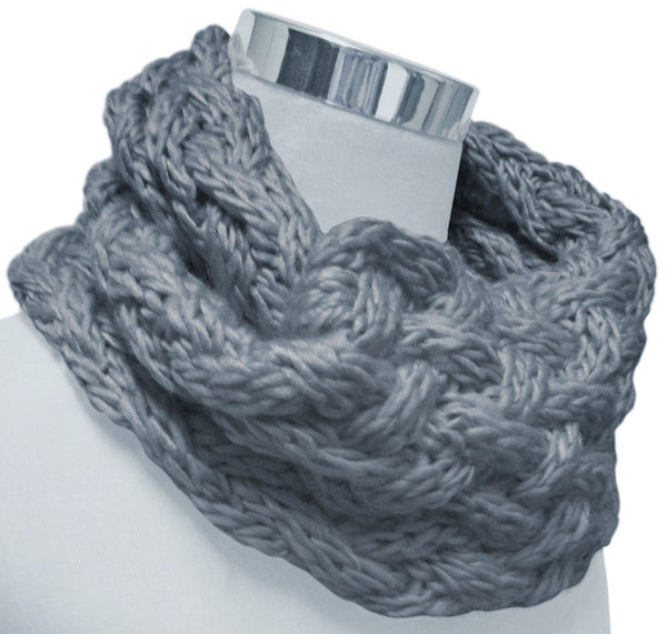 BUFANDA CUELLO PUNTO TRICOT GRIS