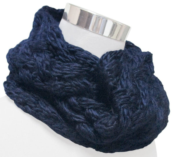 BUFANDA CUELLO PUNTO TRICOT MARINO