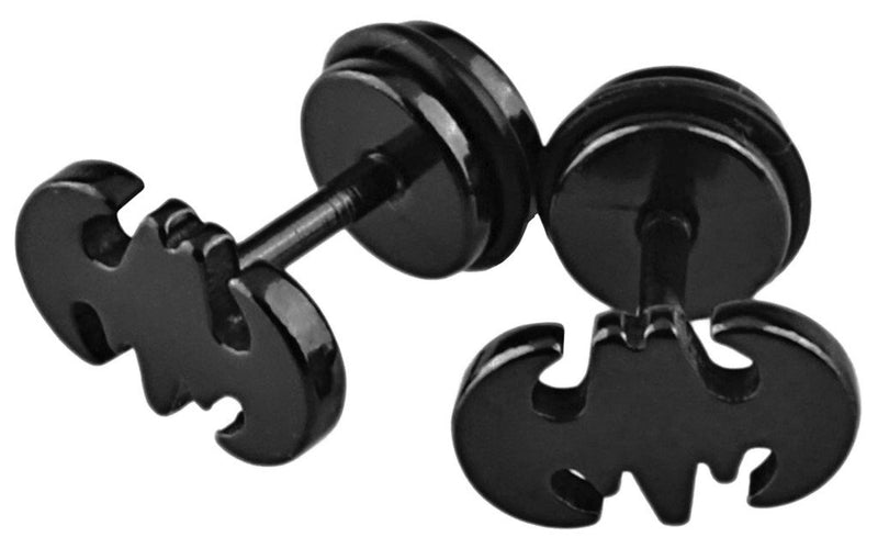 PENDIENTES BATMAN ACERO NEGRO