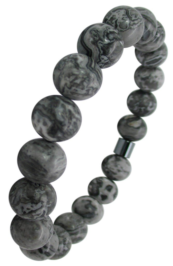 PULSERA PARA HOMBRE JASPE PICASSO GRIS