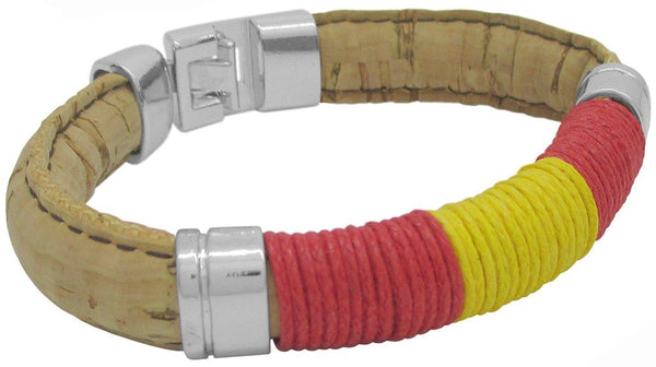 PULSERA HOMBRE CORCHO CON BANDERA DE ESPAÑA