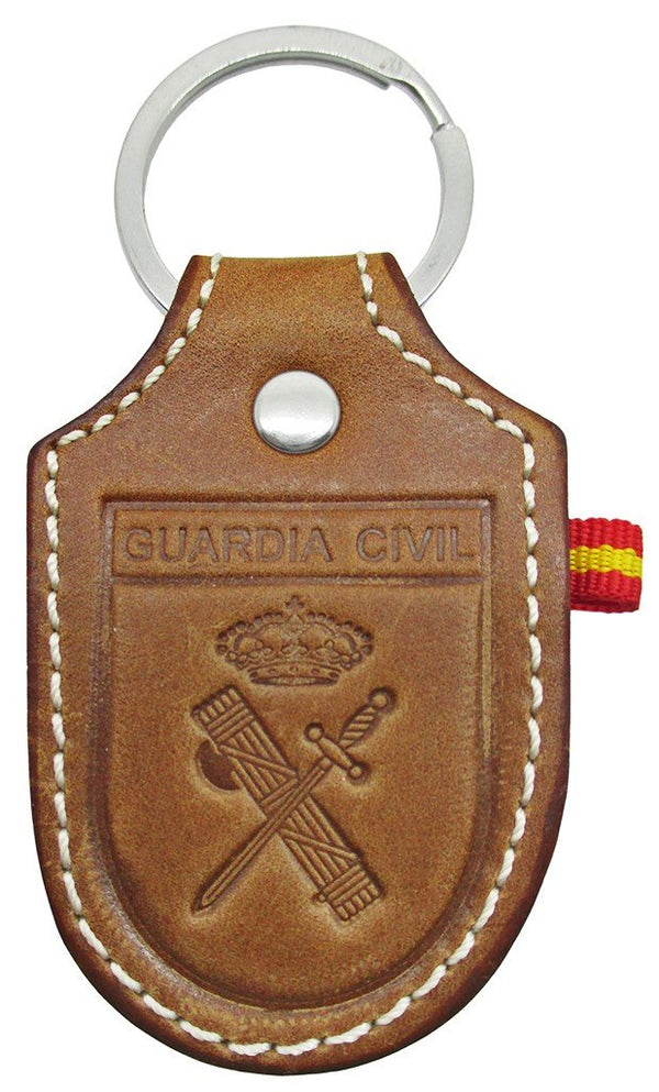 LLAVERO CUERO LOGO GUARDIA CIVIL GRABADO