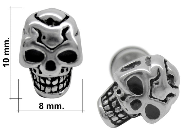 PENDIENTES ACERO CALAVERA PEQUEÑA