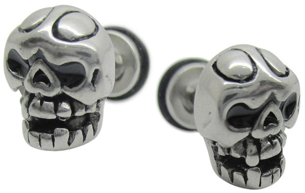 PENDIENTES ACERO CALAVERA GRANDE