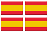 PEGATINA RECTANGULAR BANDERA DE ESPAÑA RESINA 4 UNIDADES