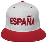 GORRA ESPAÑA BLANCA VISERA PLANA ROJA