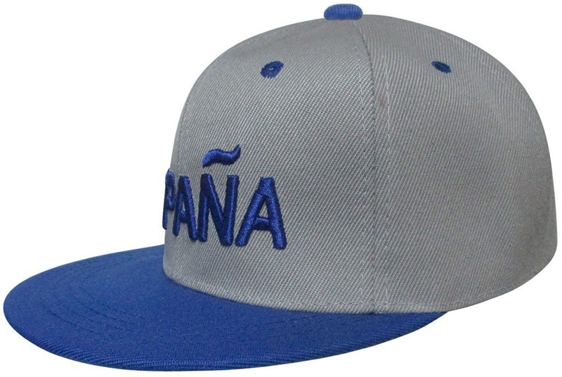 GORRA ESPAÑA GRIS VISERA PLANA AZUL ROYAL