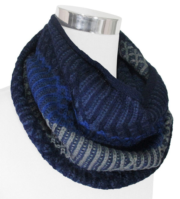 BUFANDA CUELLO TONOS AZULES Y GRISES