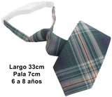 CORBATA NIÑO TARTAN VERDE