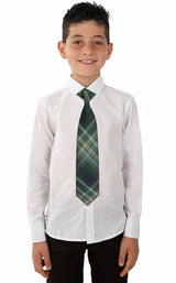 CORBATA NIÑO TARTAN VERDE