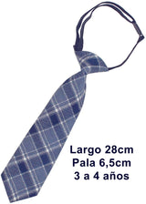 CORBATA BABY TARTAN TONOS AZULES