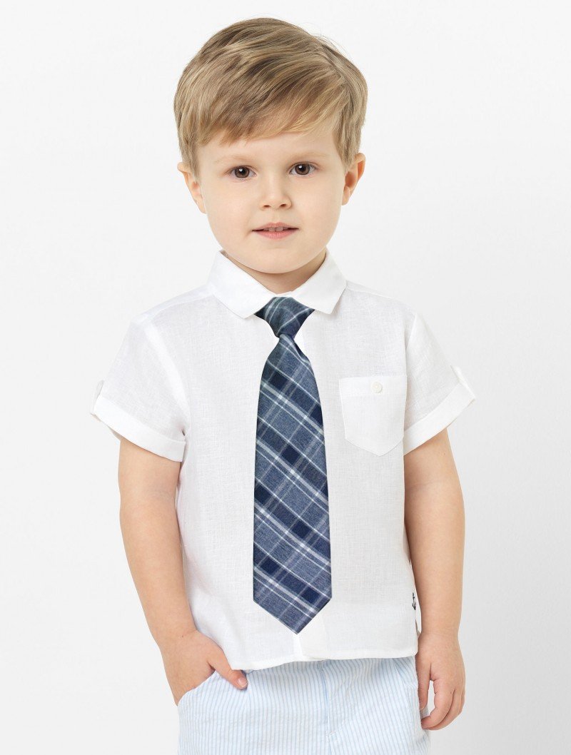 CORBATA BABY TARTAN TONOS AZULES