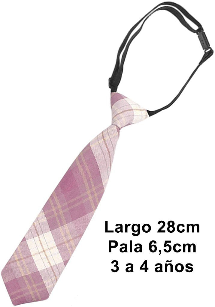 CORBATA BABY TARTAN TONOS ROSAS