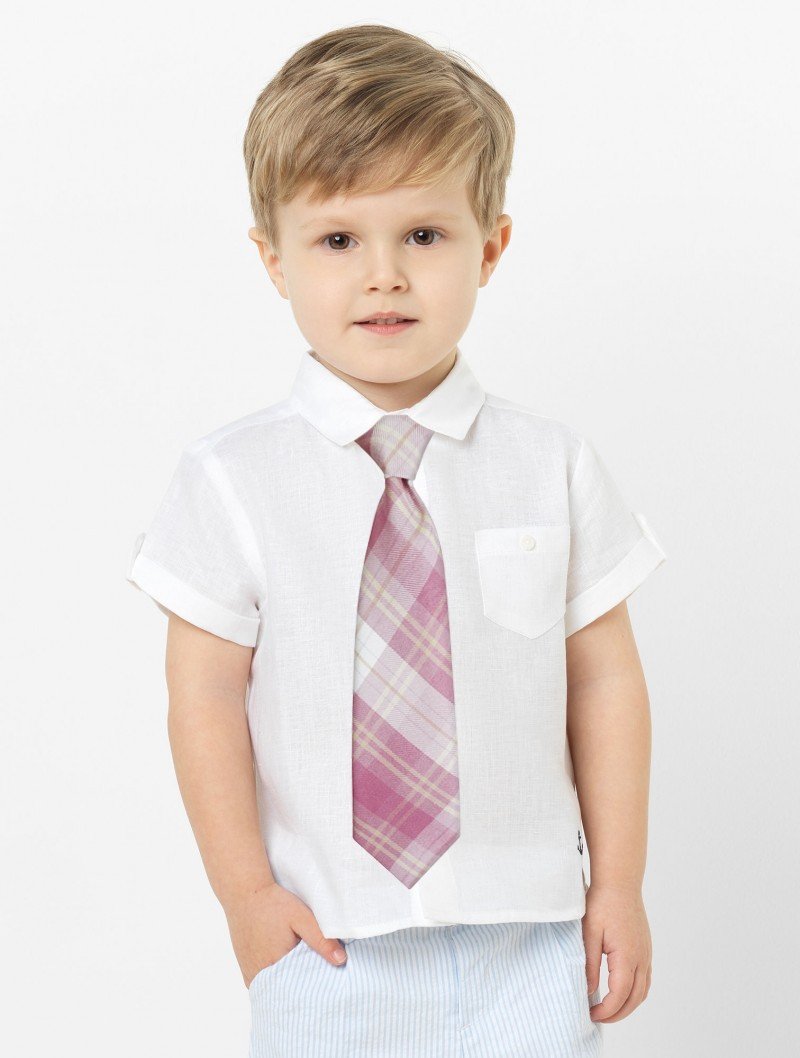 CORBATA BABY TARTAN TONOS ROSAS