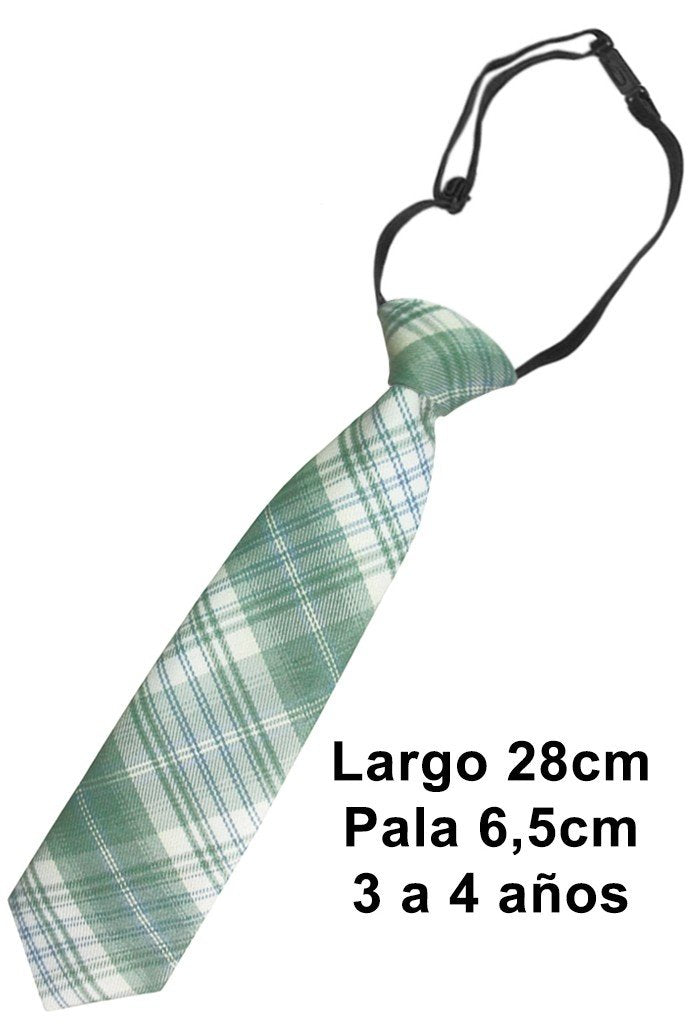 CORBATA BABY TARTAN TONOS VERDES Y BLANCO