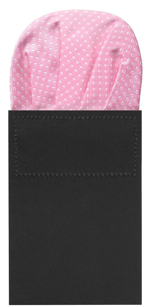 CARTON PAÑUELO DE BOLSILLO ROSA TOPOS BLANCOS