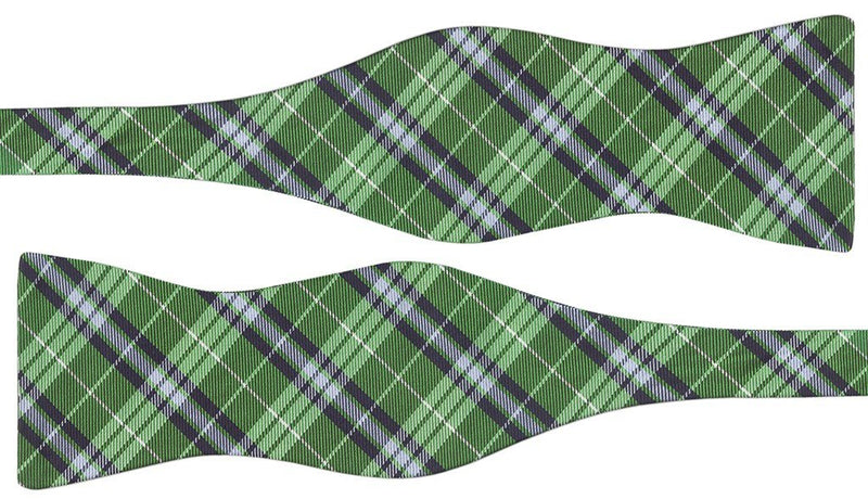 PAJARITA SIN ANUDAR SEDA ESTAMPADA TARTAN VERDE