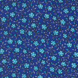 PAÑUELO DE BOLSILLO SEDA ESTAMPADA AZUL FLORES