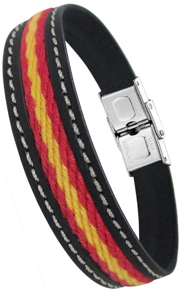 PULSERA PIEL PLANA NEGRA HILO ESPAÑA