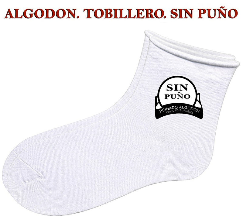 CALCETINES HOMBRE TOBILLEROS ALGODON SIN PUÑO BLANCOS