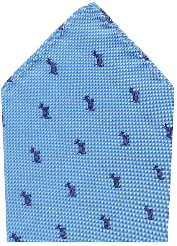 PAÑUELO DE BOLSILLO AZUL CLARO PERROS FOX TERRIER