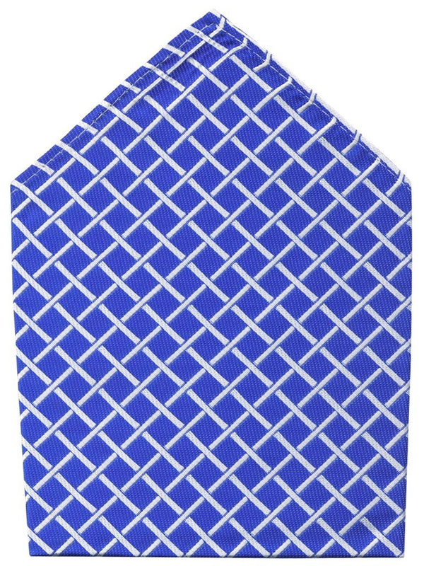 PAÑUELO DE BOLSILLO AZUL RAYAS ENTRELAZADAS BLANCAS