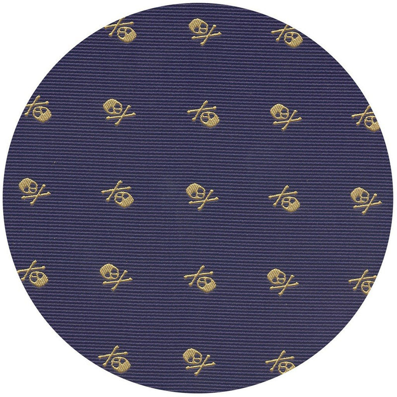 PAÑUELO DE BOLSILLO AZUL MARINO CALAVERAS DORADAS