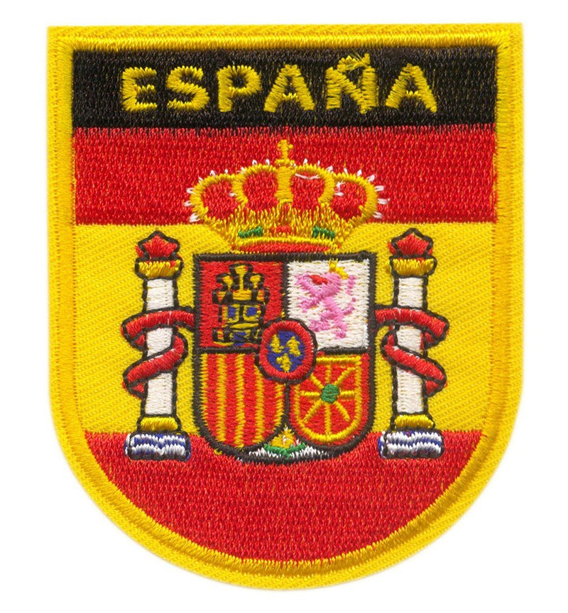 PARCHE SEMIOVALADO BORDADO BANDERA Y ESCUDO ESPAÑA