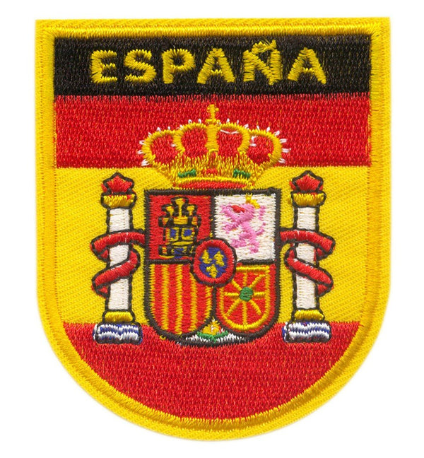 PARCHE SEMIOVALADO BORDADO BANDERA Y ESCUDO ESPAÑA