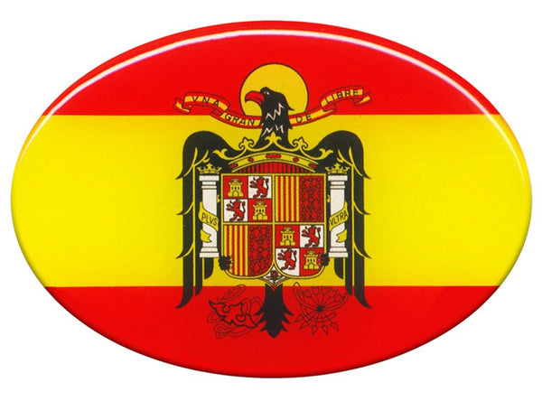 PEGATINA OVALADA BANDERA ESPAÑA AGUILA DE SAN JUAN