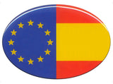 PEGATINA OVALADA BANDERA ESPAÑA Y EUROPA