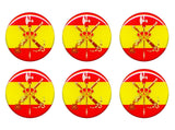 PEGATINA CIRCULAR BANDERA ESPAÑA ESCUDO LA LEGION 22mm.