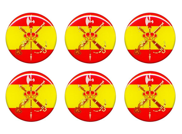 PEGATINA CIRCULAR BANDERA ESPAÑA ESCUDO LA LEGION 22mm.