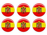 PEGATINA CIRCULAR BANDERA ESPAÑA AGUILA SAN JUAN 22mm.