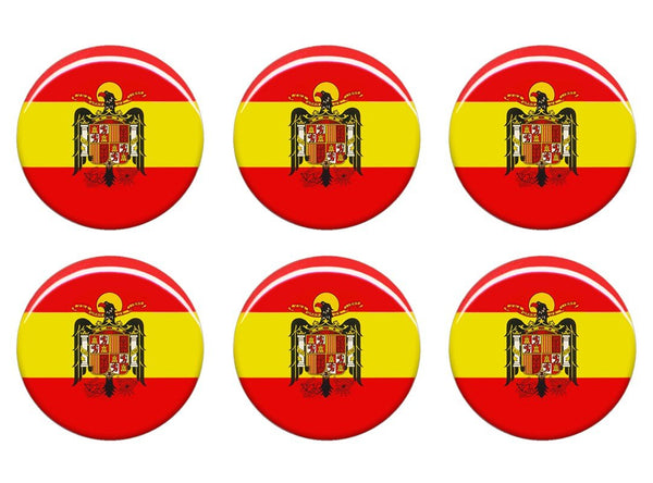 PEGATINA CIRCULAR BANDERA ESPAÑA AGUILA SAN JUAN 22mm.